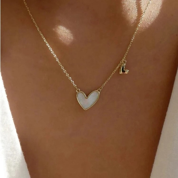 ⚠️Clearance Heart Charm Yellow Gold Necklace SS - Picture 1 of 4